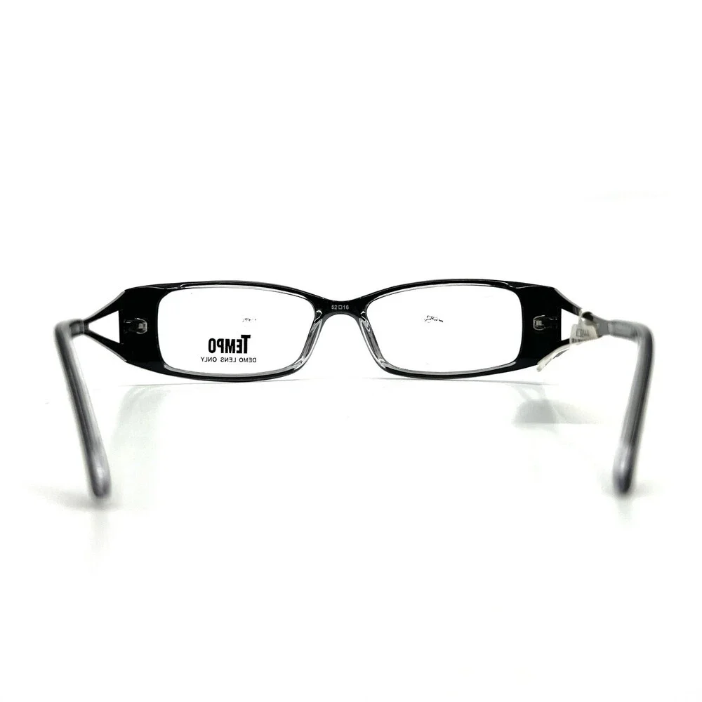 Tempo WP 0003 Eyeglasses Black Crystal Rectangular Full Rim Frames 52[]16 140